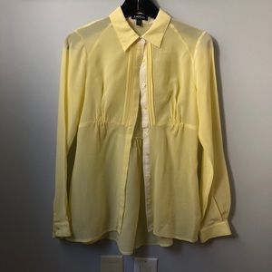Bebe Yellow Button Up Blouse